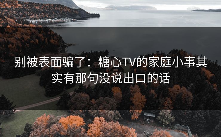 别被表面骗了：糖心TV的家庭小事其实有那句没说出口的话