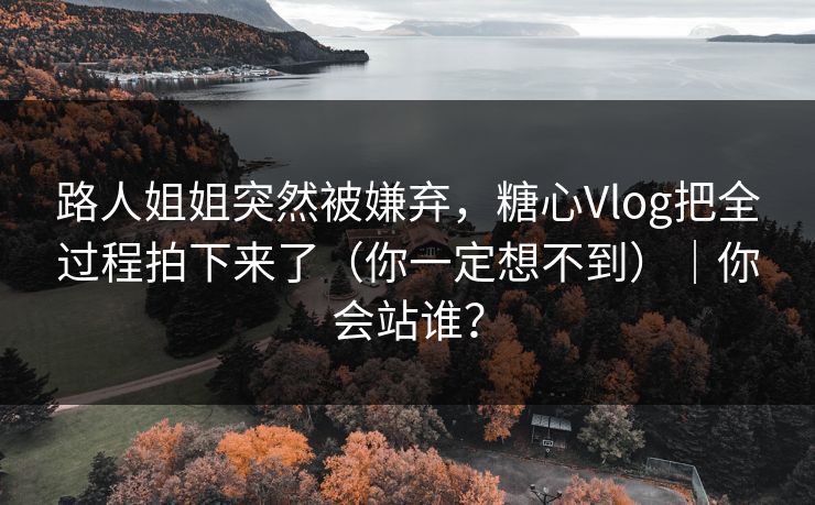 路人姐姐突然被嫌弃，糖心Vlog把全过程拍下来了（你一定想不到）｜你会站谁？