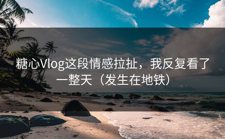 糖心Vlog这段情感拉扯，我反复看了一整天（发生在地铁）