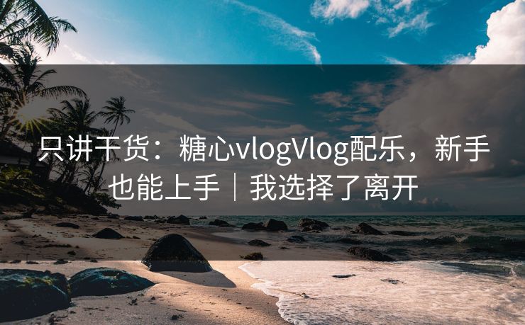只讲干货：糖心vlogVlog配乐，新手也能上手｜我选择了离开