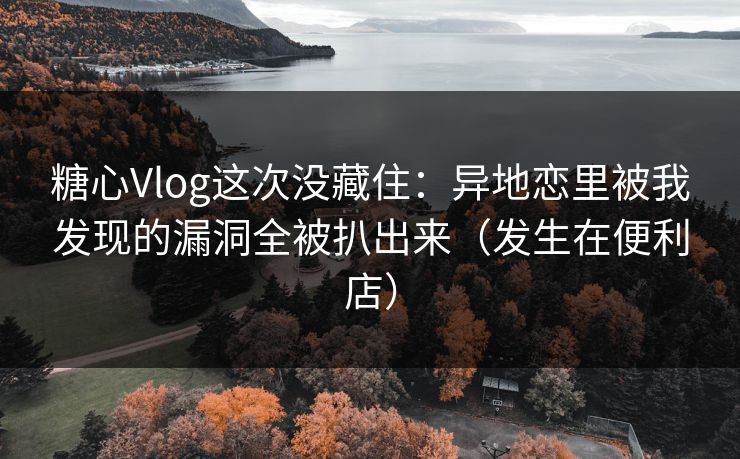 糖心Vlog这次没藏住：异地恋里被我发现的漏洞全被扒出来（发生在便利店）