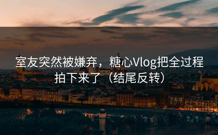 室友突然被嫌弃,糖心Vlog把全过程拍下来了(结尾反转) 室友突然被嫌弃,糖心Vlog把全过程拍下来了(结尾反转)