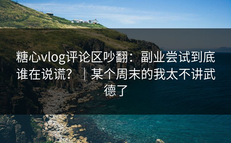 糖心vlog评论区吵翻:副业尝试到底谁在说谎?|某个周末的我太不讲武德了 糖心vlog评论区吵翻:副业尝试到底谁在说谎?|某个周末的我太不讲武德了